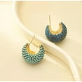 thumbnail image 5 of Elegant Blue Sapphire Drop 14K White Gold Plated Cubic Zirconia Women Earrings, 5 of 6