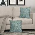 thumbnail image 3 of Vintage Floral Pillow Covers 20x20 Inch Set of 2 Dark Teal and Cream Rustic Flower Outdoor Decorative Throw Pillows Teal Small Floral Print Farmhouse Pillowcases Cotton Linen Cushion Cover for Couch, 3 of 6