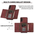 thumbnail image 3 of Decase Leather Wallet Case for Samsung Galaxy A13 5G with Kickstand Card Slots Magnetic Button Shockproof Business Style Case For Samsung Galaxy A13 5G,Winered, 3 of 6