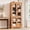 Red maple, variant on Kitchen Pantry Cabinet - 70" Tall Storage Cabinet with 4 Arched Glass Doors and Adjustable Shelves, MDF Cupboard Food Organizer for Kitchen, Dining, Living Room, Bathroom