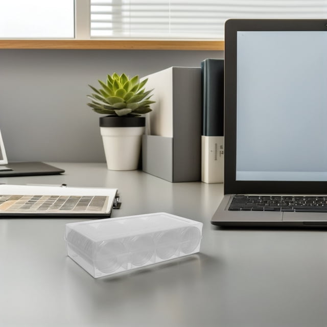 WHAMVOX 60Ud Caja Portátil Para Exhibición Y Almacenaje De Monedas Con Material Transparente