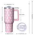 thumbnail image 2 of OBREWU Pink Cute French Bulldogs Tumbler with Handle and Lid,Pink Cute French Bulldogs 40oz Double Wall Vacuum Insulated Tumbler,Cups Gift for Women and Men, 2 of 7