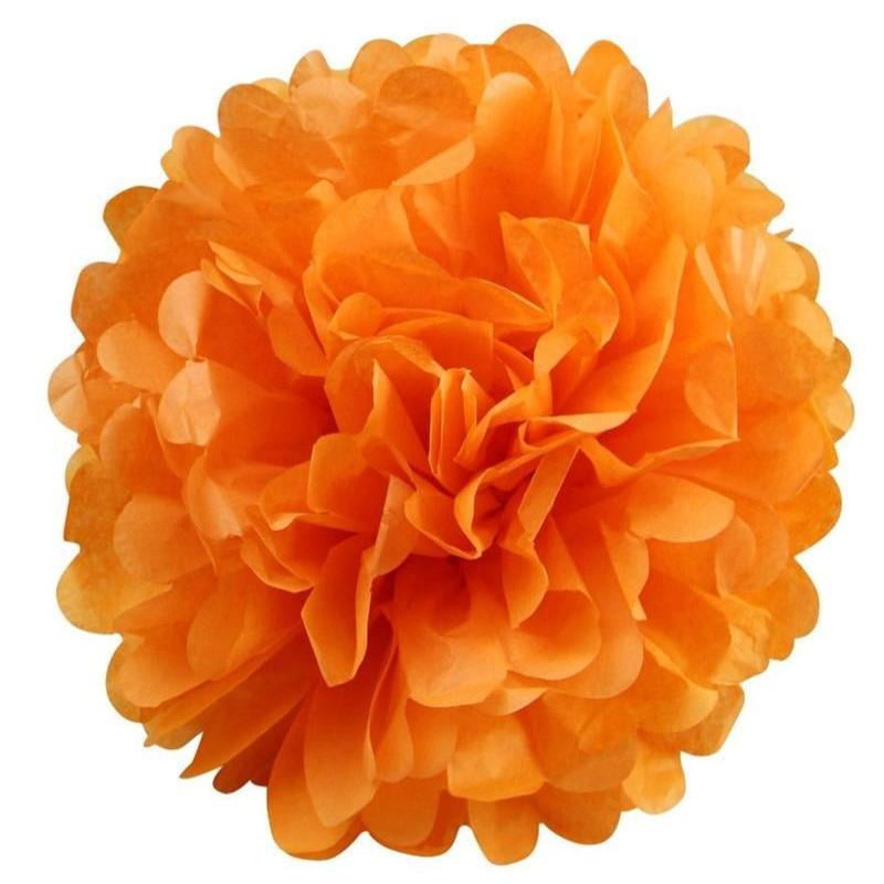 6 Pack 12" Orange Paper Tissue Fluffy Pom Pom Flower Balls Walmart