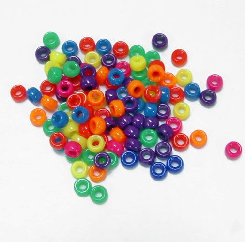 Orange Sparkle Mini Pony Beads made in USA 1000pc crafts kids school kandi