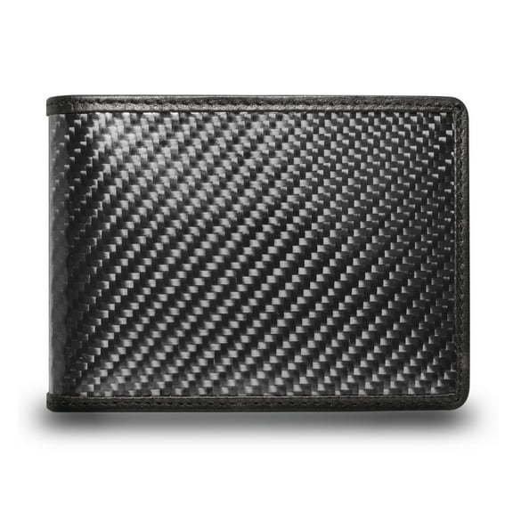 CarBeyondStore Real Premium Black Carbon Fiber Bi-fold Wallet with RFID Blocking