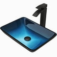 thumbnail image 5 of Vigo Vgt1032 Donatello 18" Rectangular Glass Vessel Bathroom Sink - Black, 5 of 12