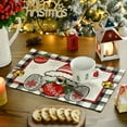 thumbnail image 5 of 4 Manteles Individuales Navideños de Color Rosa Nieve con Árboles de Navidad, Manteles Individuales de Invierno para Decoración de Cocina y Comedor I, 5 of 5