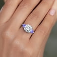 thumbnail image 4 of Gem Stone King 10K White Gold White Moissanite and Blue Tanzanite Engagement Ring for Women | 5.80 Cttw | Cushion 10MM | Gemstone Birthstone | Size 9, 4 of 6