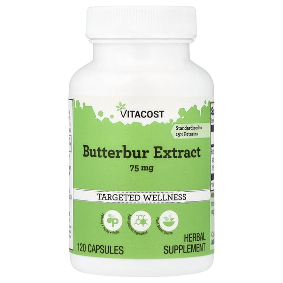 Vitacost Butterbur Extract, 75 mg, 120 Capsules