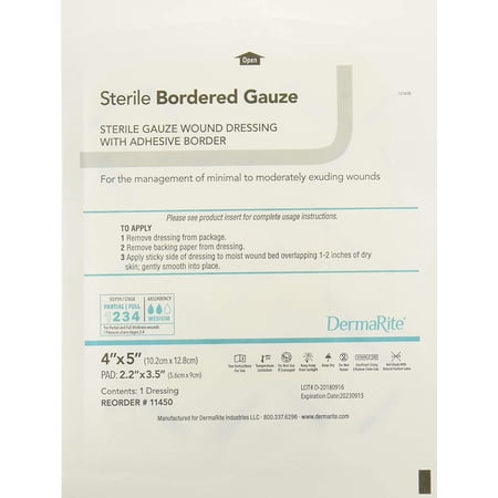 Sterile Bordered Gauze Sterile Gauze Wound Dressing With Adhesive Border4 in.x5 in. (Pack of 3)