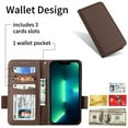 thumbnail image 4 of for Moto G 5G (2025) Wallet Case with RFID Blocking Credit Card Holder, Lichee Patterned Luxury PU Leather Folio Flip Kickstand Protective Shockproof Cover Women Men Phone Case,Brown, 4 of 10