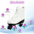 thumbnail image 3 of EONROACOO White Skates with Light up Wheels, Roller Skates for Women Girls(Women 6.5/Men 5), 3 of 10