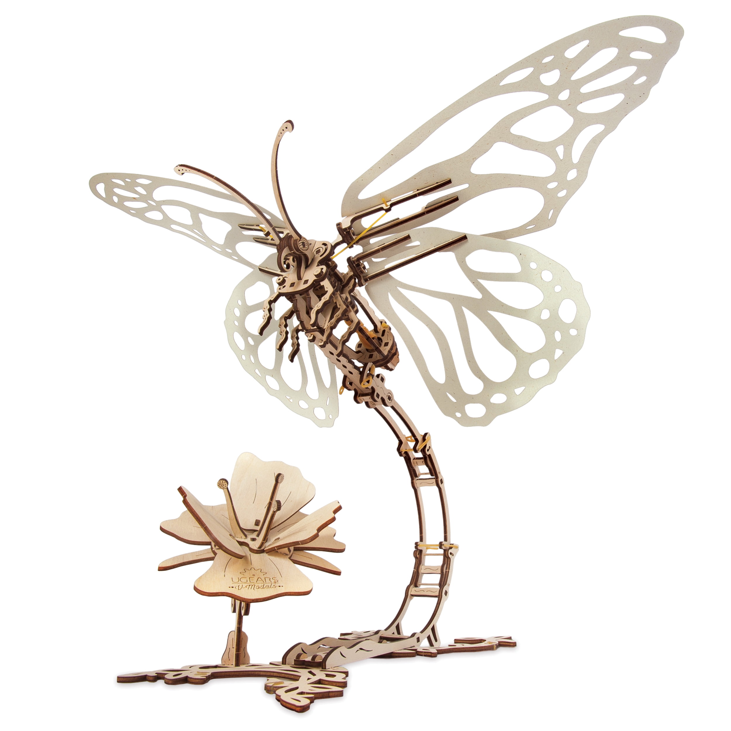 Self-Assembling Animal Puzzle Kit Wooden Insect Model Moving Wooden Mechanical Butterfly Model Wooden Model Kits for Adults and Kids Gift and Home Décor UGEARS Butterfly 3D Wooden Puzzle