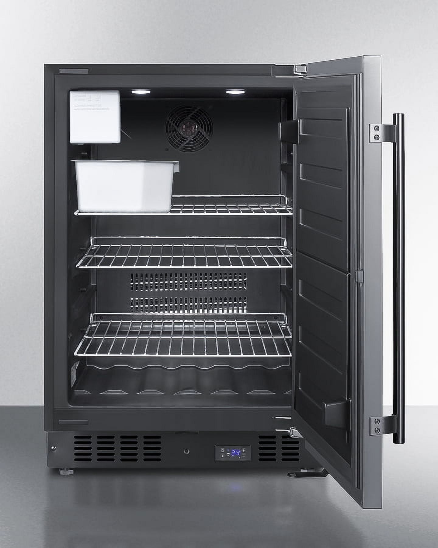 24" Wide Built-In All-Freezer With Icemaker, Black Cabinet