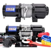 DCFlat 12V 4500LBS Wire Rope Electric Winch for Towing ATV/UTV/Boat Off Road with Mounting Bracket Wireless Remote Control (4500LBS) (JP-4500)