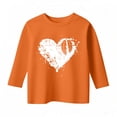 thumbnail image 3 of Kiijoy Big Girls Orange T-Shirt Heart Print 3/4 Sleeve Casual T Shirt, Sizes 7-8, 3 of 3