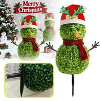 Christmas Decorations - 3D Realistic Plastic Christmas Snowman Sign - Holiday Decor, Weatherproof Garden Snowman, Easy Installation, Suitable for Front Door, Garden, Indoor Decor, 21.6'',Green D