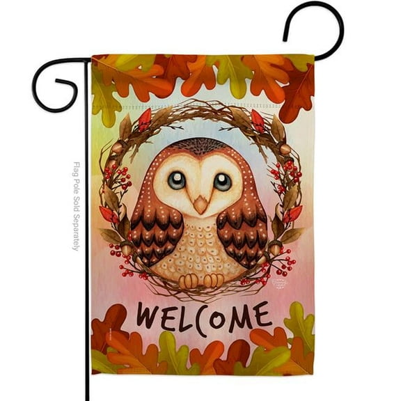 Ornament Collection 13 x 18.5 in. Autumn Owl Garden Flag with Fall Harvest & Double-Sided Decorative Vertical Flags House Decoration Banner Yard Gift