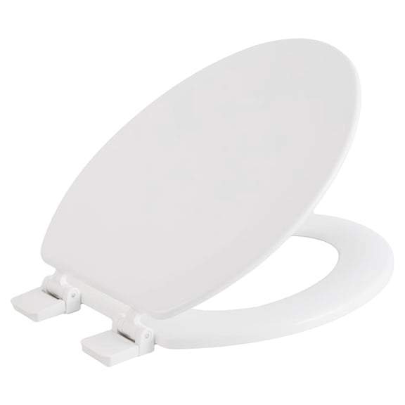 Oakbrook Collection Laurel Elongated White Wood Toilet Seat