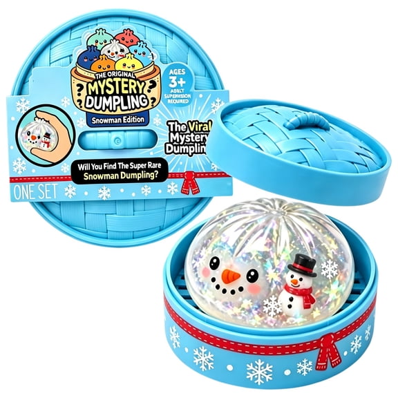 RMS Crazy Fun The Original Mystery Dumpling Toys,Snowman Edition,A-Random 1PC,Christmas Gifts,Desktop Decorations
