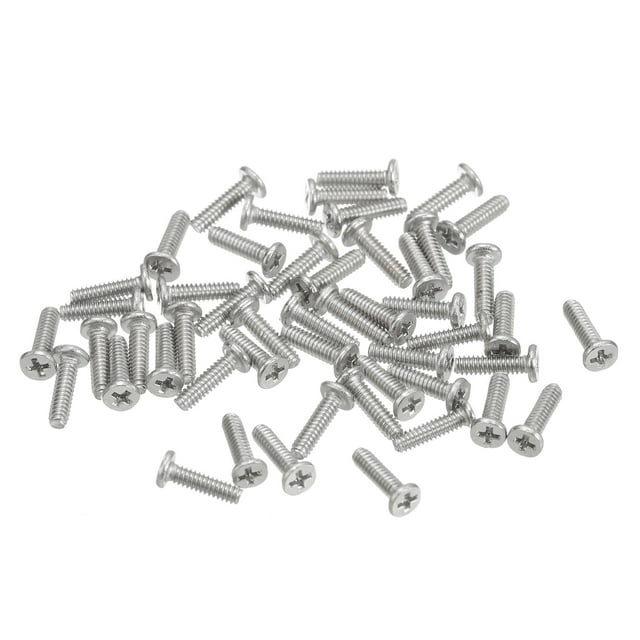 Unique Bargains M1.4x0.3x5mm Lot de 50 Vis Plates Rondes en Métal pour Machine à Entraînement Phillips