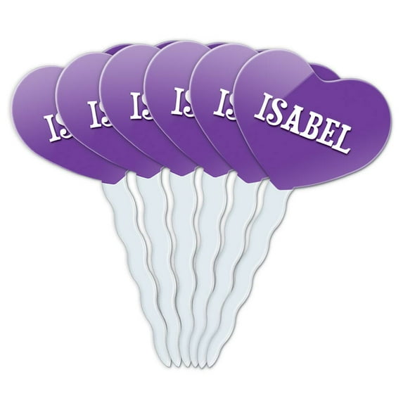 Isabel Heart Love Cupcake Picks Toppers - Set of 6