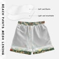thumbnail image 3 of FORMRS Boys Swim Trunks Quick Dry Mesh Liner Boardshorts Sizes XS-XL, Beige Floral Garden, 3 of 7
