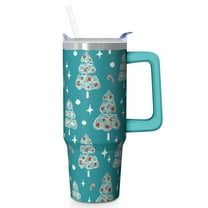 30oz Merry Christmas Tumbler with Lid and Straw, Stainless Steel Cup with Handle Plaid Travel Mug, Holiday Presents