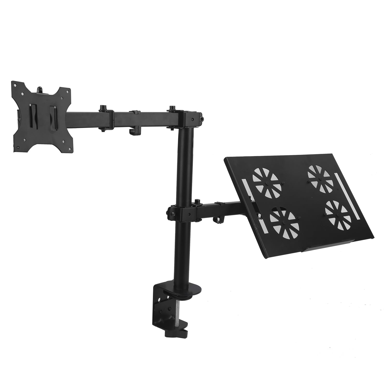 EECOO Dual Arm Monitor Laptop Stand Desk Mount Adjustable Tiltable Rotatable for 13‑32in LED LCD