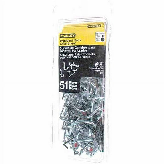 Stanley Hardware 819841 51-Piece Pegboard Hook Assortment