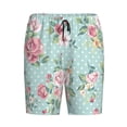 thumbnail image 4 of Naloa Vintage Floral Men's Short Pajama Pants, Lounge Comfort Shorts with Elasticized Waistband and Side Pockets - Medium, 4 of 9