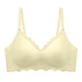thumbnail image 1 of YUTK Bralettes for Women - Women's Solid Color Seamless Underwear without Steel Rims Detachable Chest Sagging Wave Pattern Bra Green M, 1 of 2