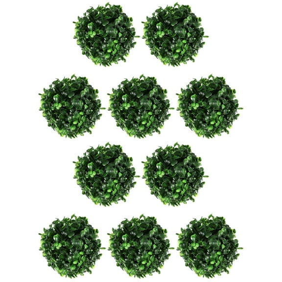 10 Pcs  Artificial Hanging Grass Ceiling Grass Topiary Balls Garden Decorative Balls Wedding Backyard Balcony Ornament ( Green )