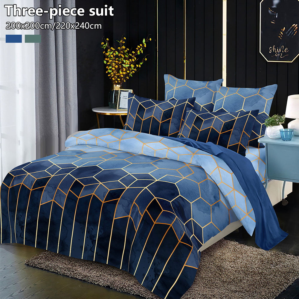 Embroidered Quilt Bedspread With Pillowcase Duvet Bed 220 x 240 cm