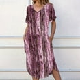 thumbnail image 2 of Felwors Femmes Nouvelle Mode d'Été Fendue V Robe à Manches Courtes Imprimé, 2 of 8