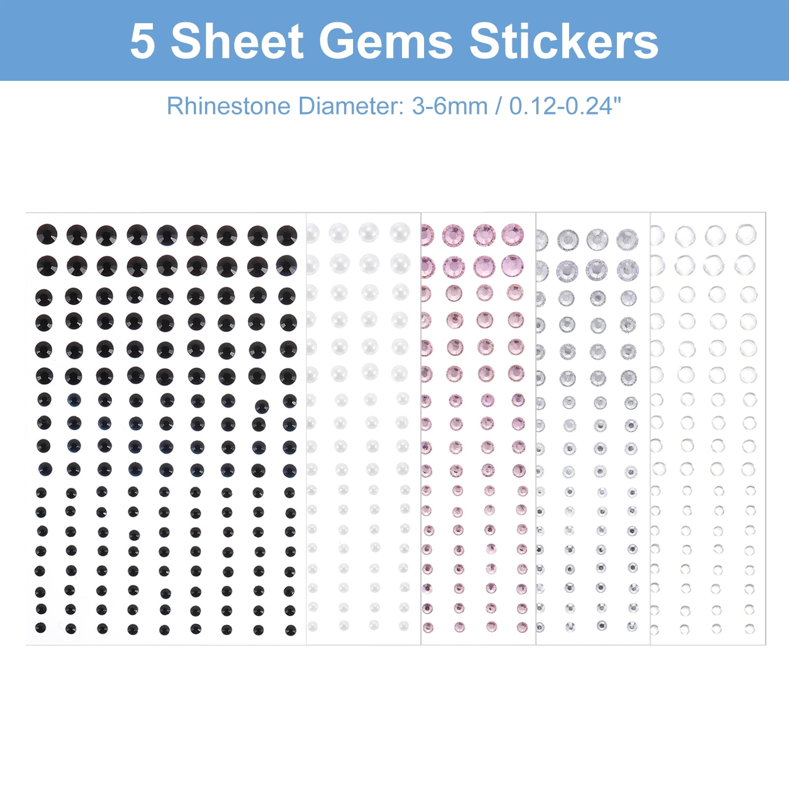 Unique Bargains Self Adhesive Rhinestone Stickers for Makeup and Decorative Crafts Style C