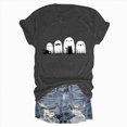 thumbnail image 4 of TOWED22 Halloween Shirts Woman Ghost Pumpkin Crewneck Short Sleeve Tee Shirt Funny Tops Tshirts(Grey,S), 4 of 5
