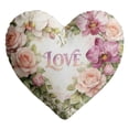 thumbnail image 1 of SLYNSHome Flower Printed Heart Pillows Love Heart Shaped Pillow Faux Rabbit Throw Pillows Home Decoration, 1 of 9
