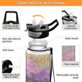 thumbnail image 4 of 1000ML Transparent Sports Water Bottle with Handle & Straw Portable Water Bottle for Outdoor Camping Gym Purple Trees, 4 of 7