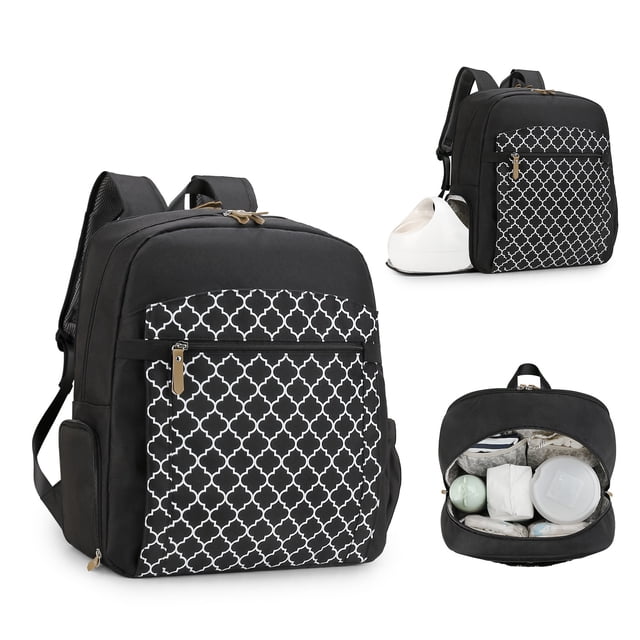 SPEKSEE Diaper Bag Backpack, Large Capacity Waterproof Travel Backpack Maternity Nappy Changing Bags, Double Compartments with Stroller Straps