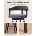 thumbnail image 2 of EYYTHUNG Swivel Bar Stools Set of 4, 26" Counter Height Bar Chairs with Curved Back and Armrest Modern Linen Upholstered Wood Barstools, Black/Dark Grey Linen, 2 of 8