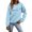 Light Blue, variant on Lightweight Sweatshirts For Women Crew Neck Long Sleeve Smile Printed Shirt Casual Sports Workout Loose Fit Shirts