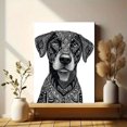 thumbnail image 6 of Tribal Dog Canvas Wall Art Print, Living Room Bedroom Cafe Hallway Wall Decor, 6 of 8