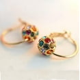thumbnail image 2 of HOOUN Women Colour Crystal Shinny Ear Stud Lucky Bead Earrings Fashion Jewellery Gift, 2 of 3