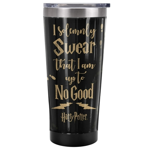 Harry Potter Official I Solemnly Swear That I Am Up To No Good 20 oz Travel Tumbler, Stainless Steel, Vacuum Insulated with Leak Resistant Slide-Lock Lid
