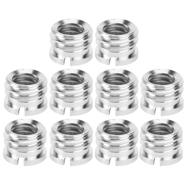 KAKOWELY 1/4" to 3/8" Camera Tripod Thread Adapter Convert Nut Screw Adapter(10PCS),0.28"X0.28"X0.04"