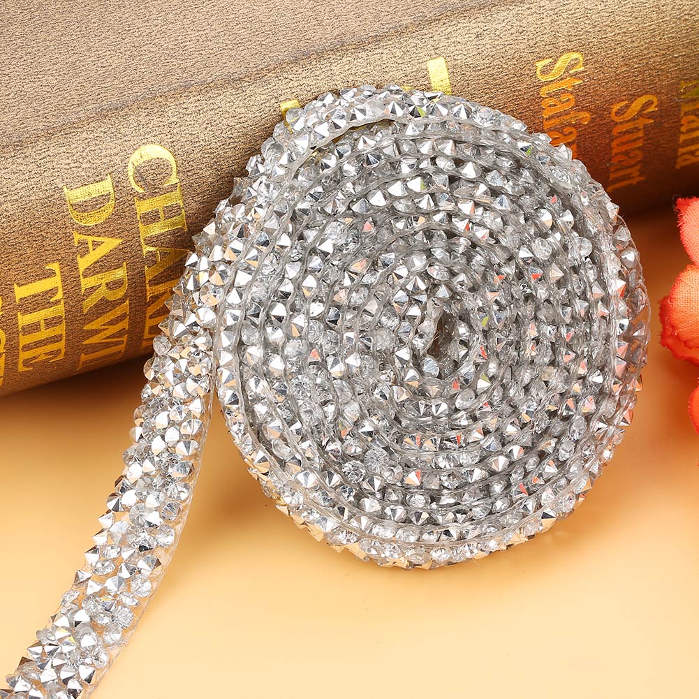 YLSHRF Diamond Ribbon,10yard/pack 10mm Silver Plastic Diamond Mesh Wrap