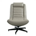thumbnail image 2 of ACME Piran Top Grain Leather Accent Chair with Swivel in Twilight Gray, 2 of 5