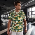 thumbnail image 3 of Wukai Sunflowers And Butterflies Print Men's Short-Sleeved Mesh T-Shirt,Quick-Dry Short Sleeve Workout T-Shirt-Large, 3 of 8