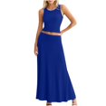 thumbnail image 7 of 2 Piece Skirt Set for Women Sleeveless/Short Sleeve Top with Flowy Maxi Skirts Elegant 2pc Dress Sets, 7 of 7